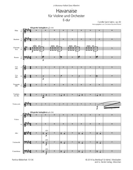 Havanaise in E major Op. 83