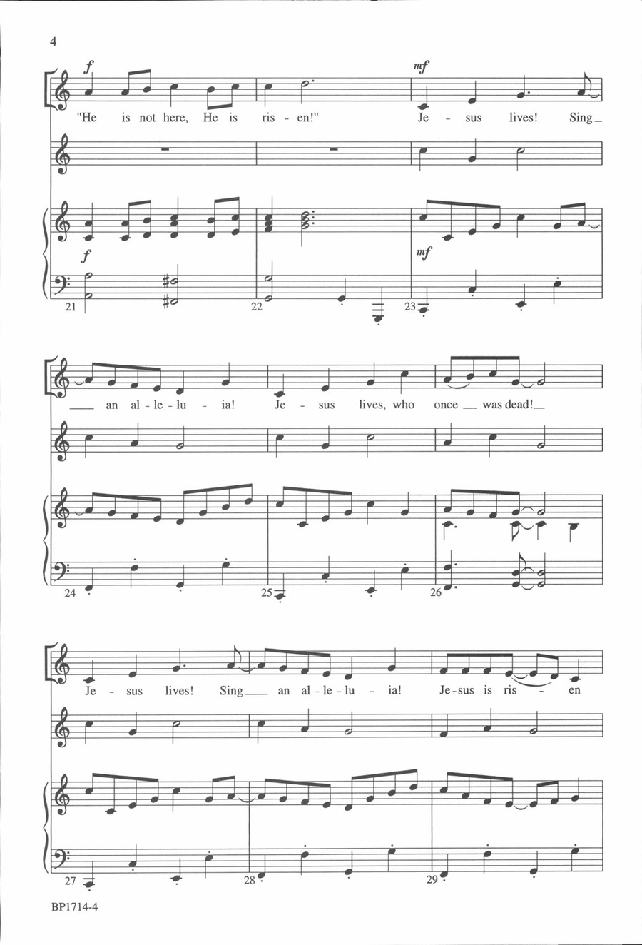 Jesus Lives! Sing an Alleluia! Unison Choir scores gallery preview page 4