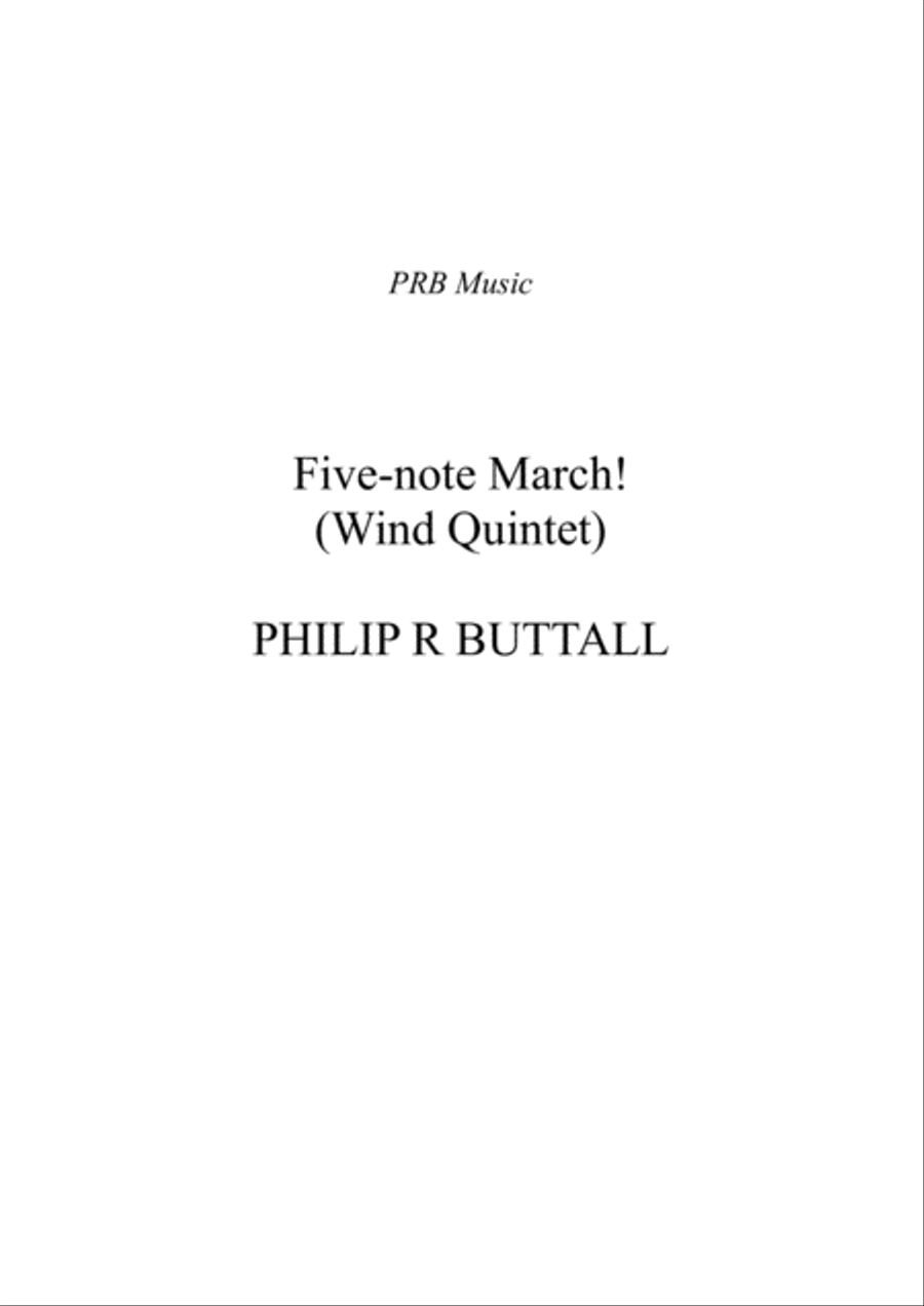 Five-note March! (Wind Quintet) - Score Woodwind Quintet scores gallery preview page 1