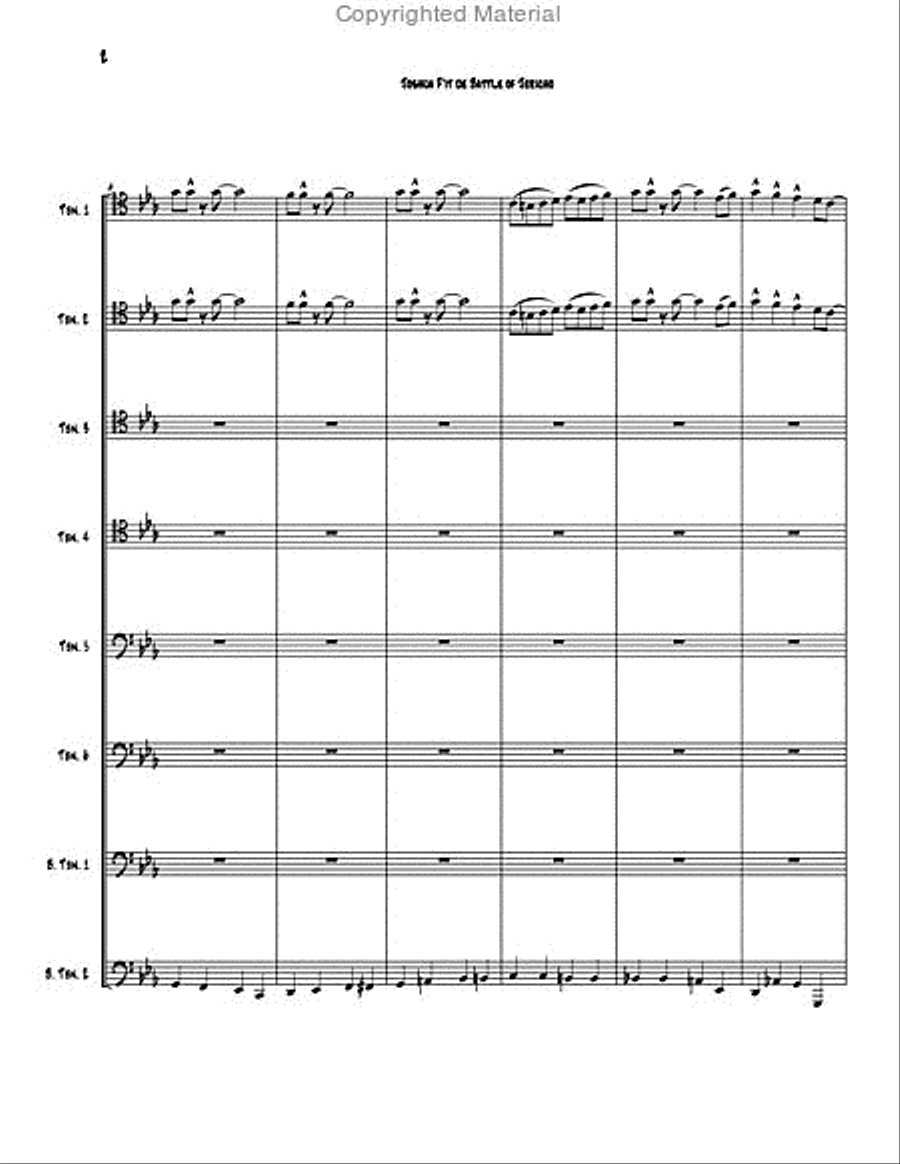 Joshua F’it de Battle of Jericho for 8-part Trombone Ensemble Trombone scores gallery preview page 3