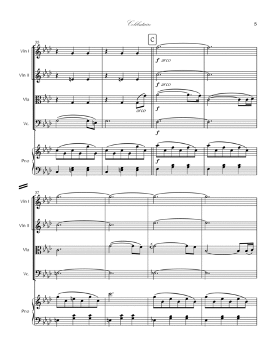 05. Celibataire Piano Quintet Piano Quintet scores gallery preview page 5