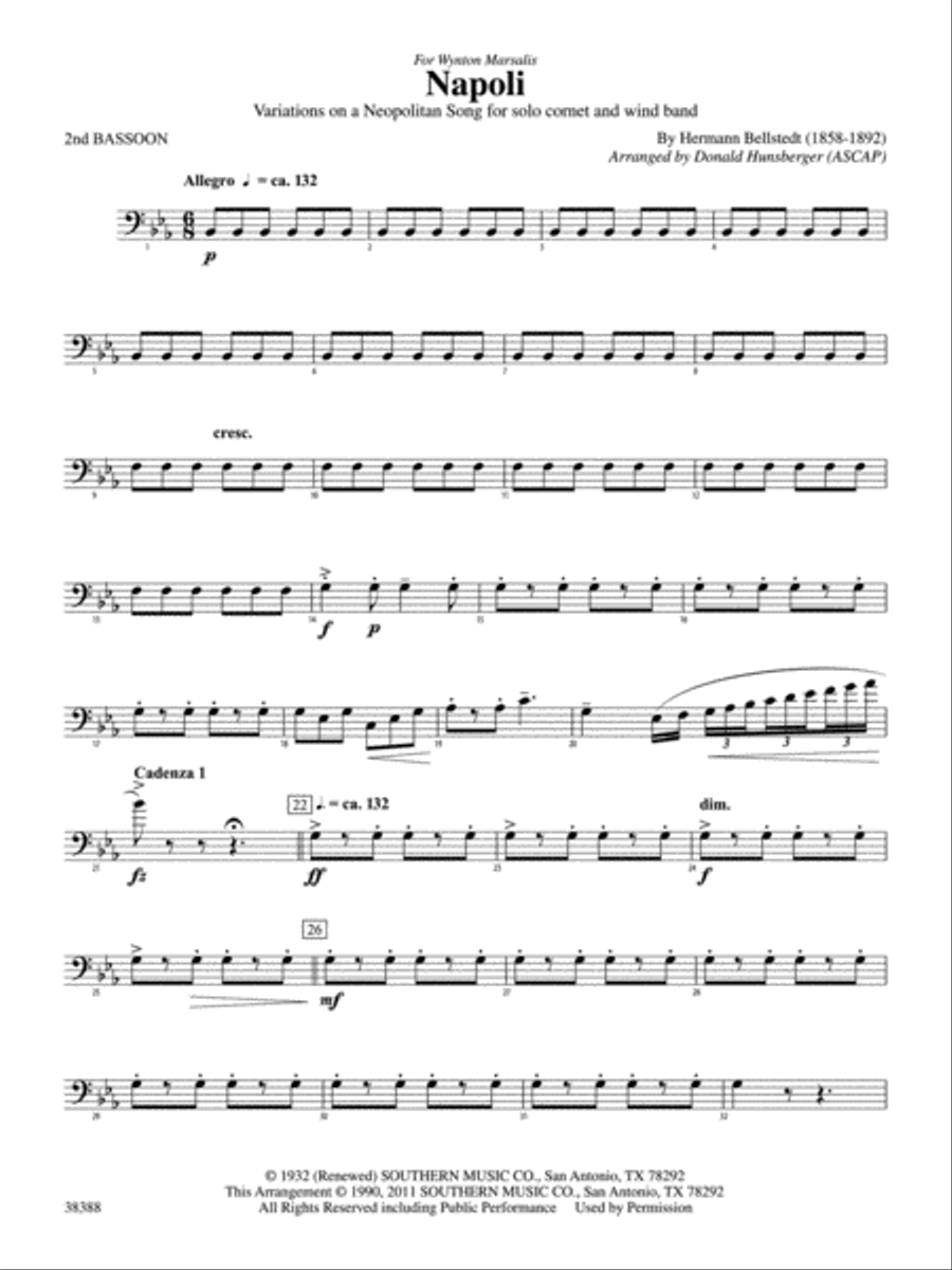 Napoli: 2nd Bassoon Concert Band scores gallery preview page 1