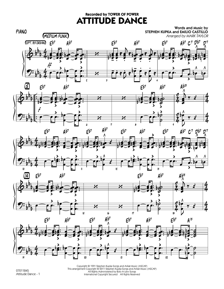 Attitude Dance - Piano Jazz Ensemble scores gallery preview page 1