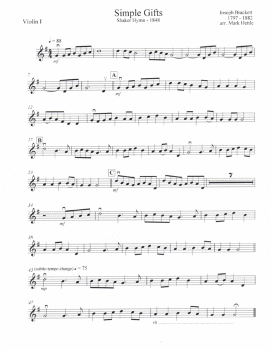 Simple Gifts Simple Gifts String Orchestra scores gallery preview page 4