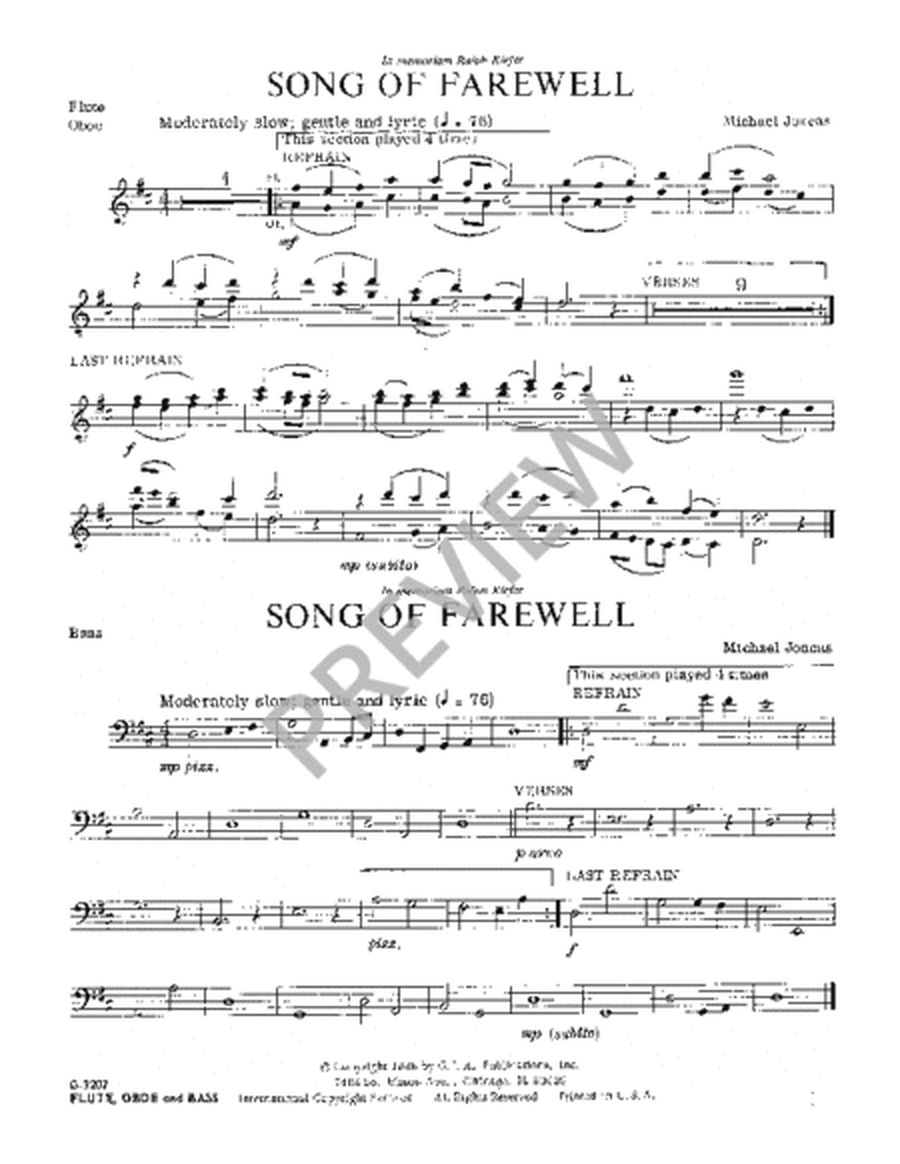 Song of Farewell - Instrument edition