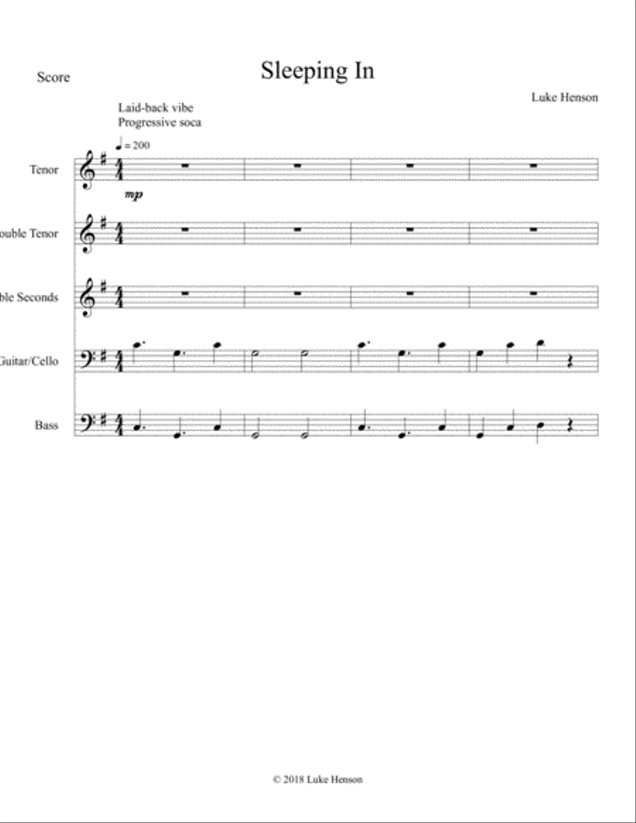 Sleeping In Percussion Ensemble scores gallery preview page 1