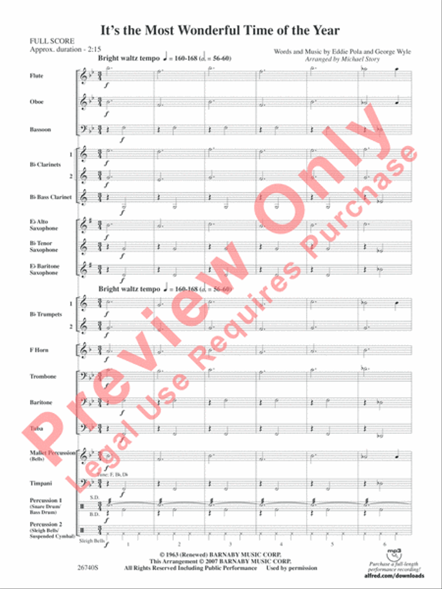 It's the Most Wonderful Time of the Year Concert Band scores gallery preview page 4