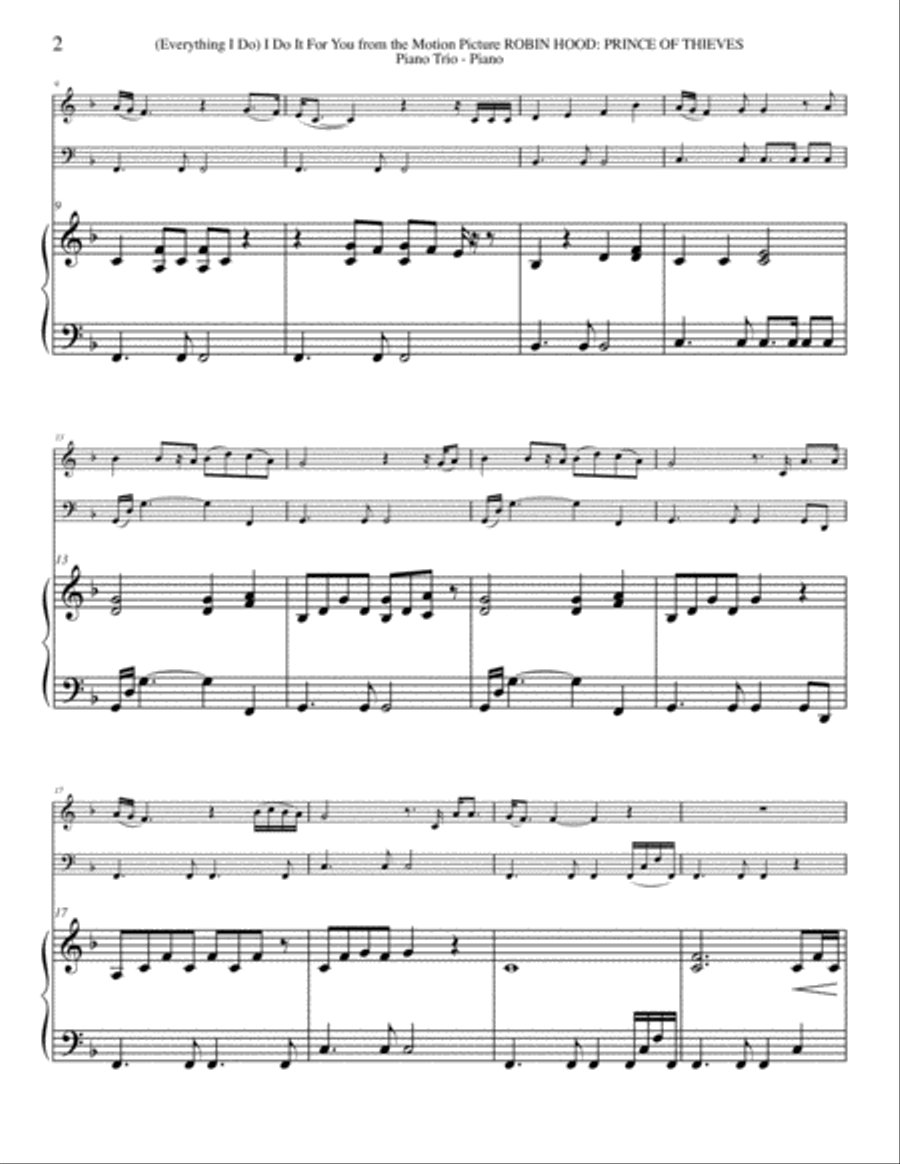 (Everything I Do) I Do It For You Piano Trio scores gallery preview page 2