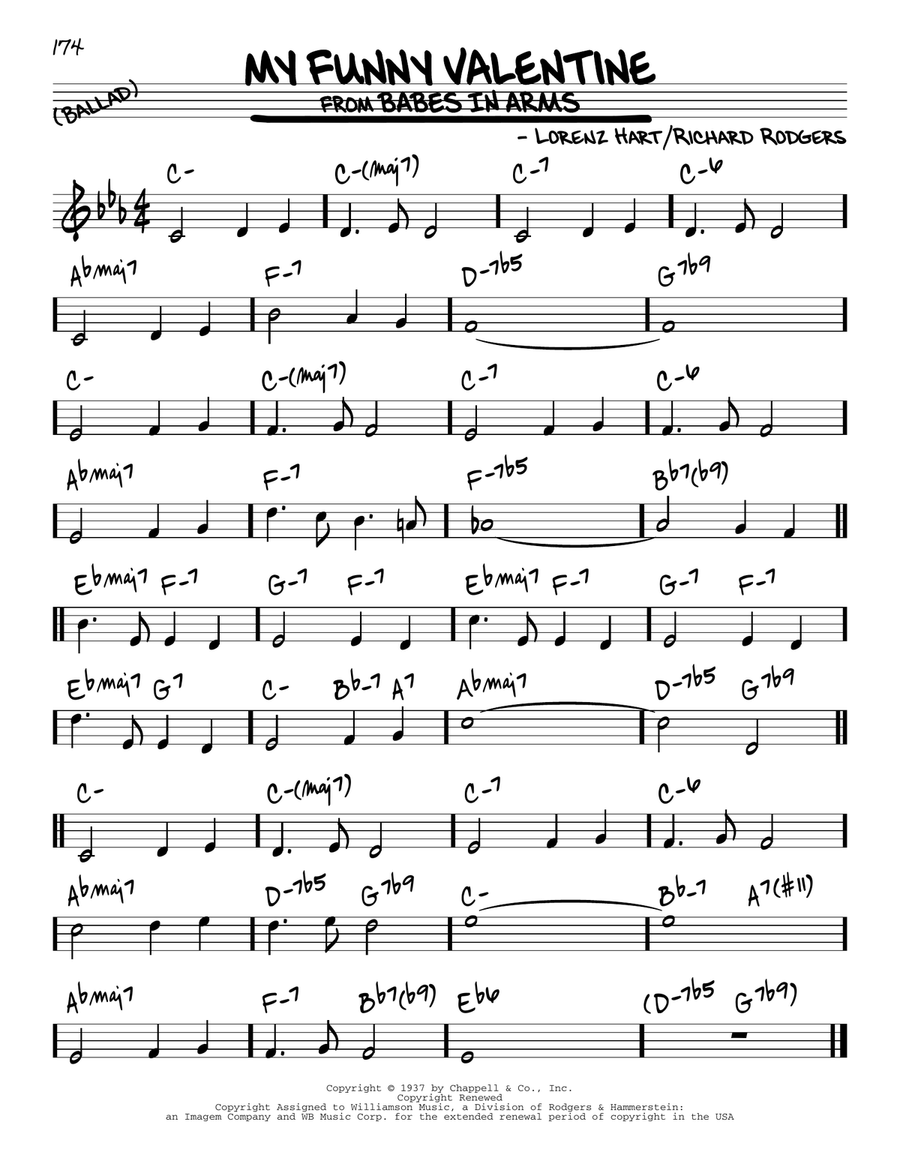 My Funny Valentine Piano scores gallery preview page 1