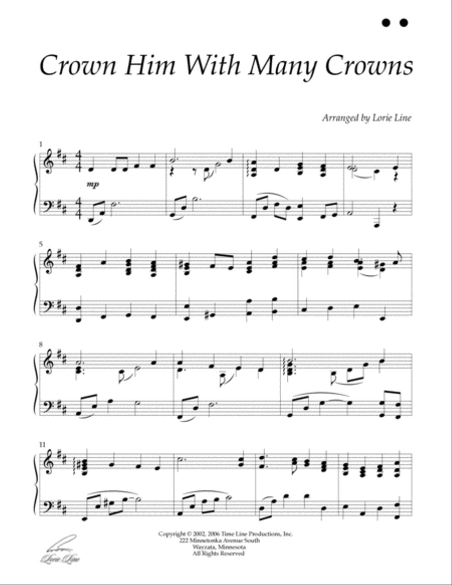 Crown Him With Many Crowns Piano Solo scores gallery preview page 2