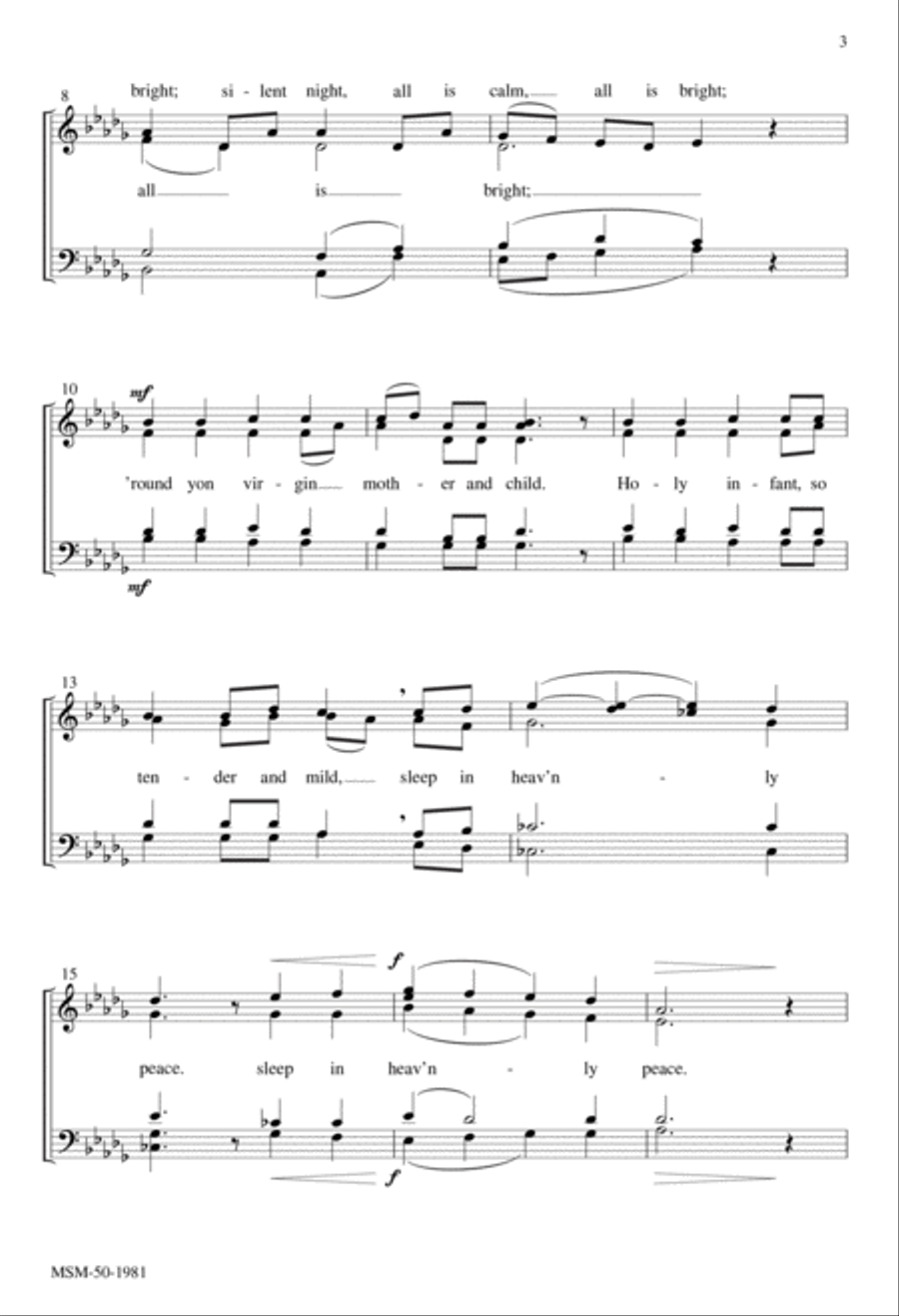 Silent Night 4-Part scores gallery preview page 3