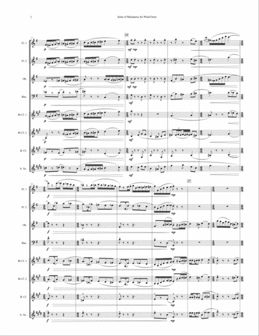 Suite of Miniatures for Wind Octet Woodwind Ensemble scores gallery preview page 3