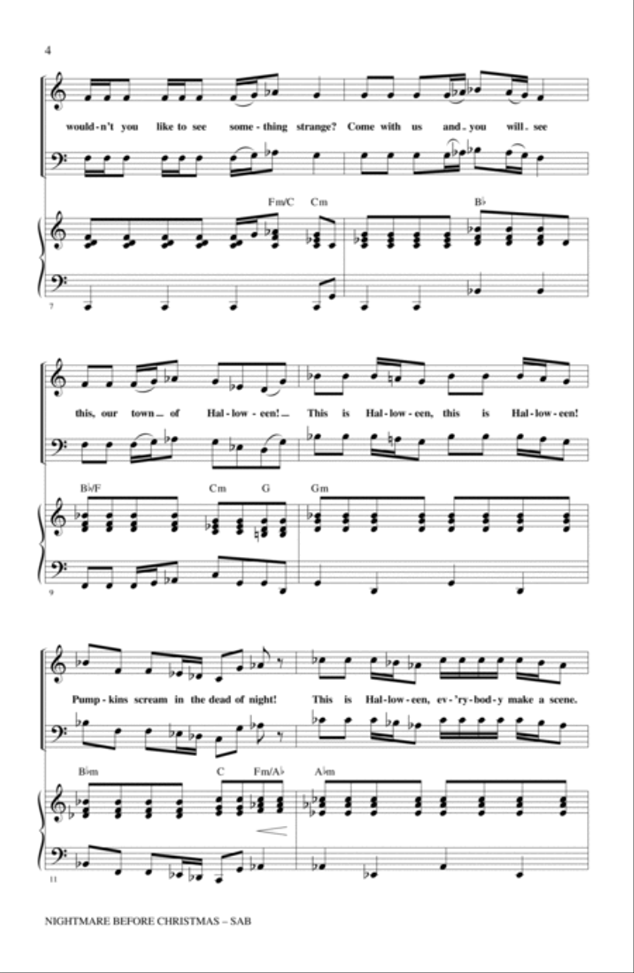 Nightmare Before Christmas (Medley) (arr. Alan Billingsley) 3-Part scores gallery preview page 2