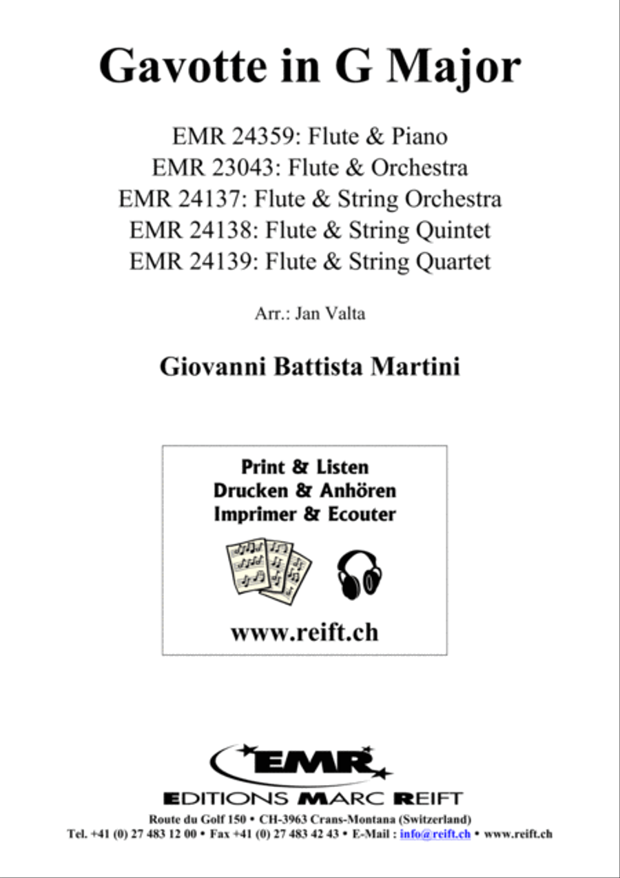 Gavotte in G Major Gavotte in G Major Flute Solo scores gallery preview page 1