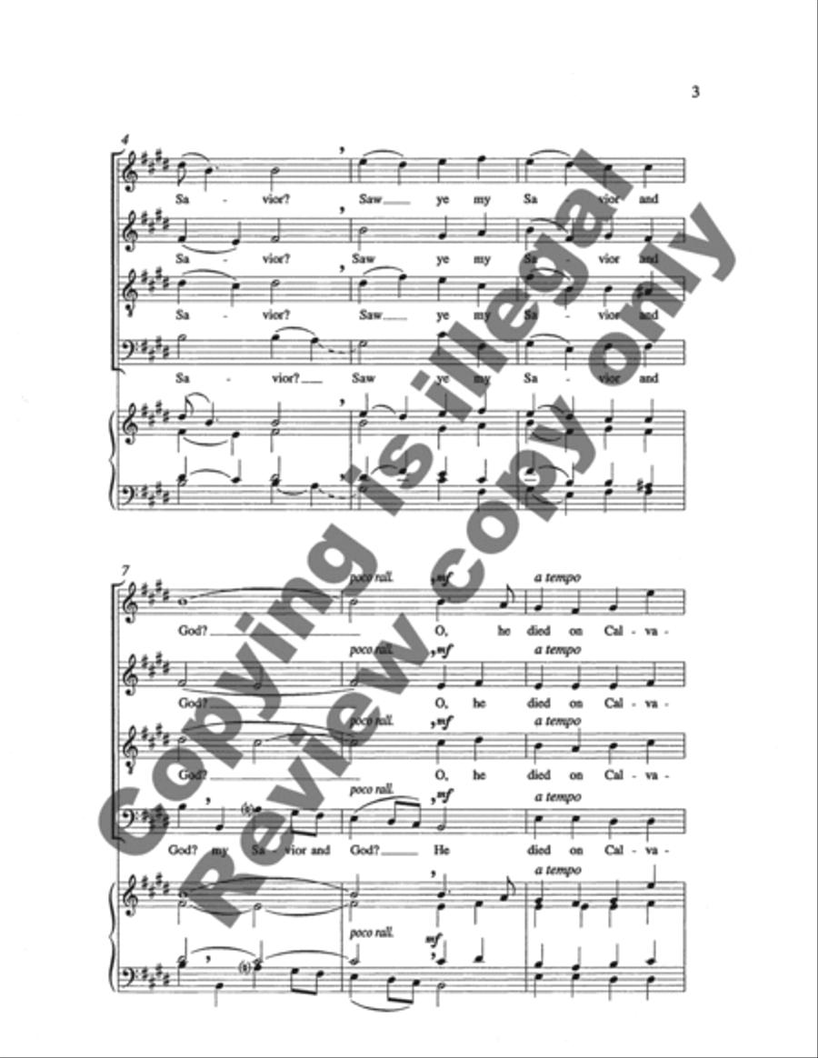 Three American Hymn-Tune Settings: 1. Saw Ye My Savior? 4-Part scores gallery preview page 3