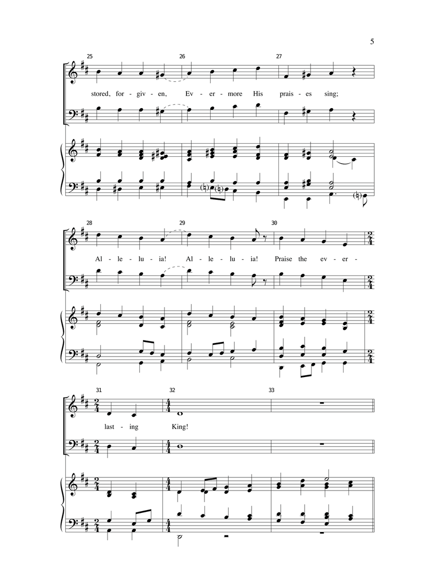 Praise, My Soul, The King Of Heaven (arr. Duane Funderburk) 4-Part scores gallery preview page 4