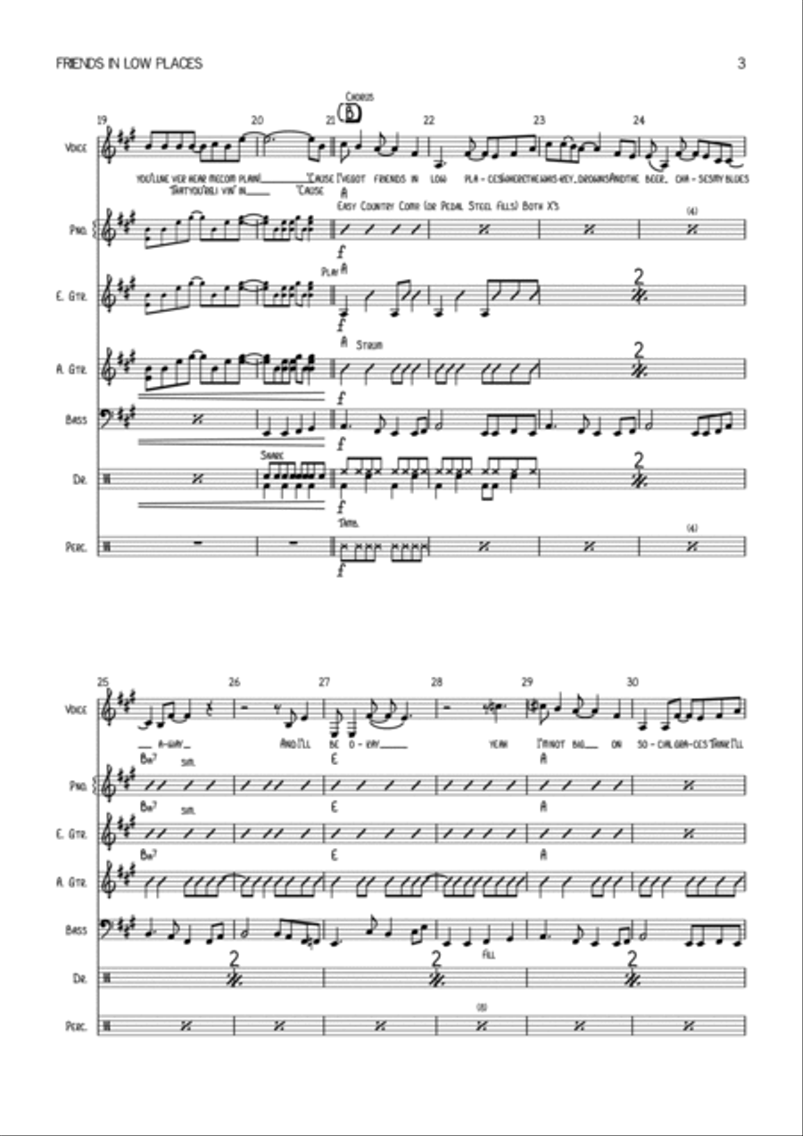 Friends In Low Places Bass Guitar scores gallery preview page 5