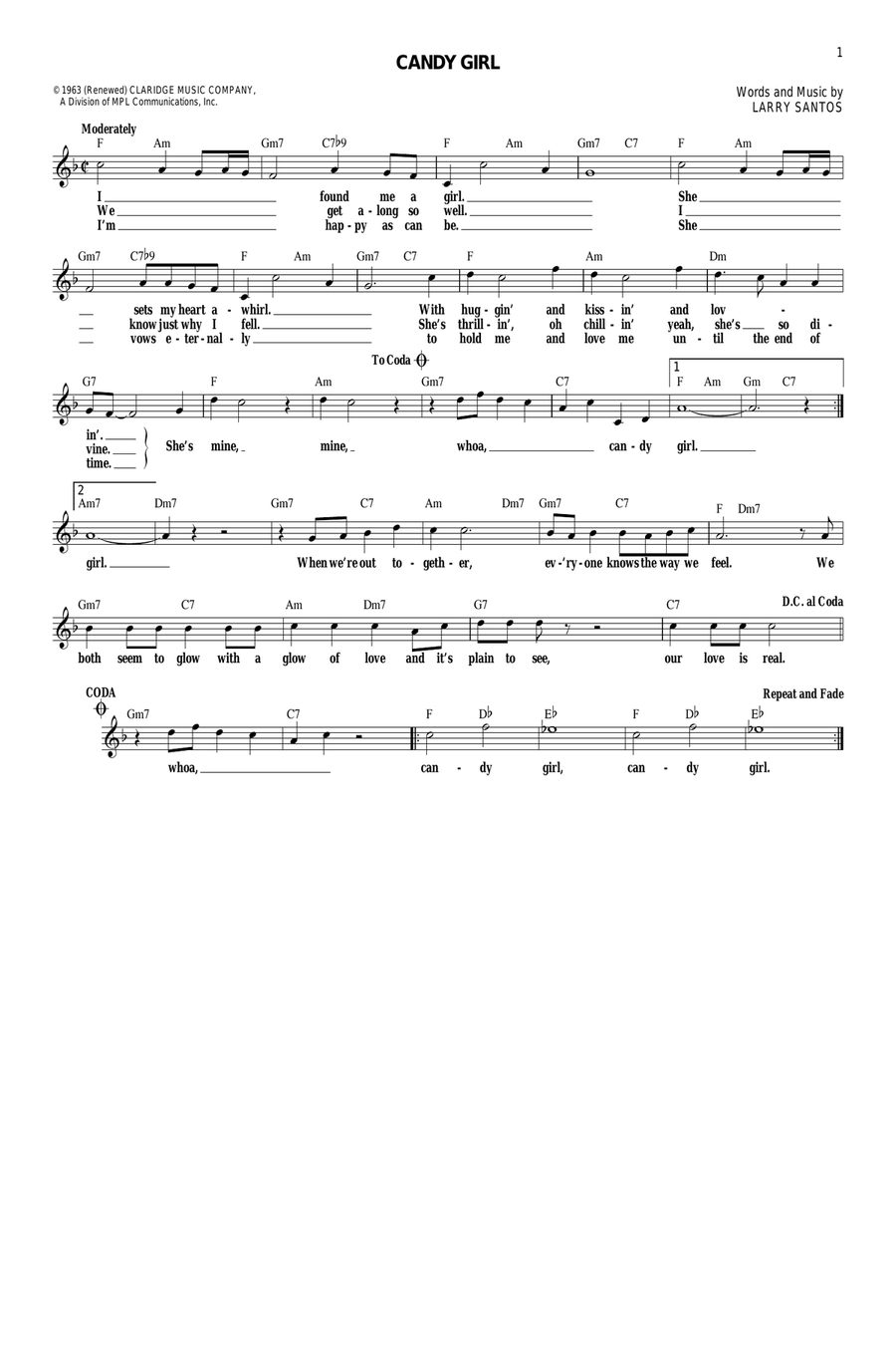Candy Girl Acoustic Guitar scores gallery preview page 1