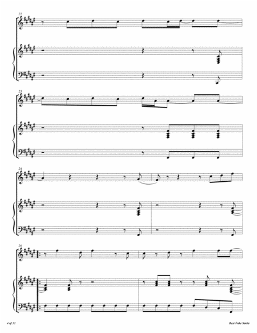 Best Fake Smile Flute Solo scores gallery preview page 5