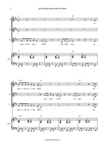 Quit Playing Games (with My Heart) by The Backstreet Boys - Choir - Digital  Sheet Music