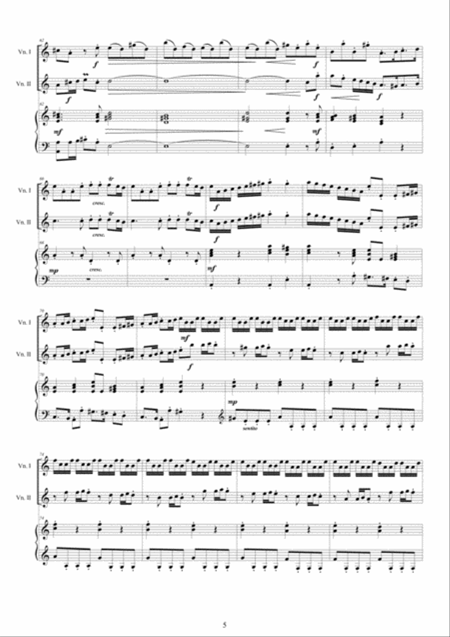 Vivaldi - Violin Concerto No.8 in A minor RV 522 Op.3 for Two Violins and Piano Violin Solo scores gallery preview page 5