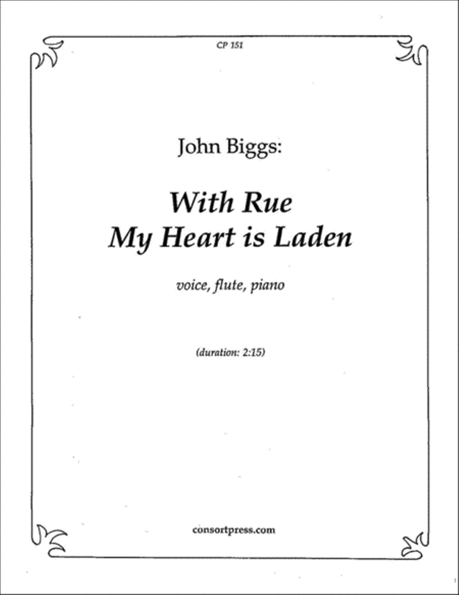 With rue my heart is laden Flute scores gallery preview page 1