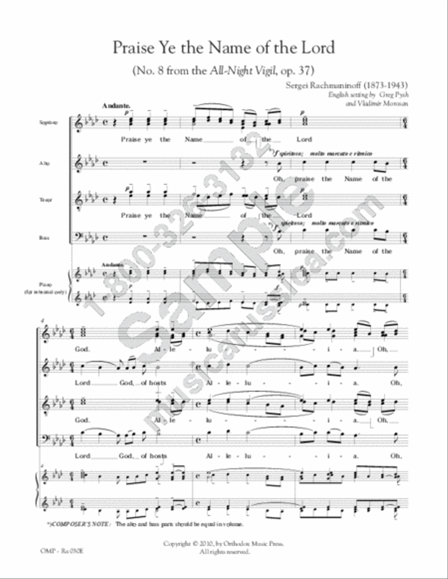 Praise Ye the Name of the Lord TTBB scores gallery preview page 2