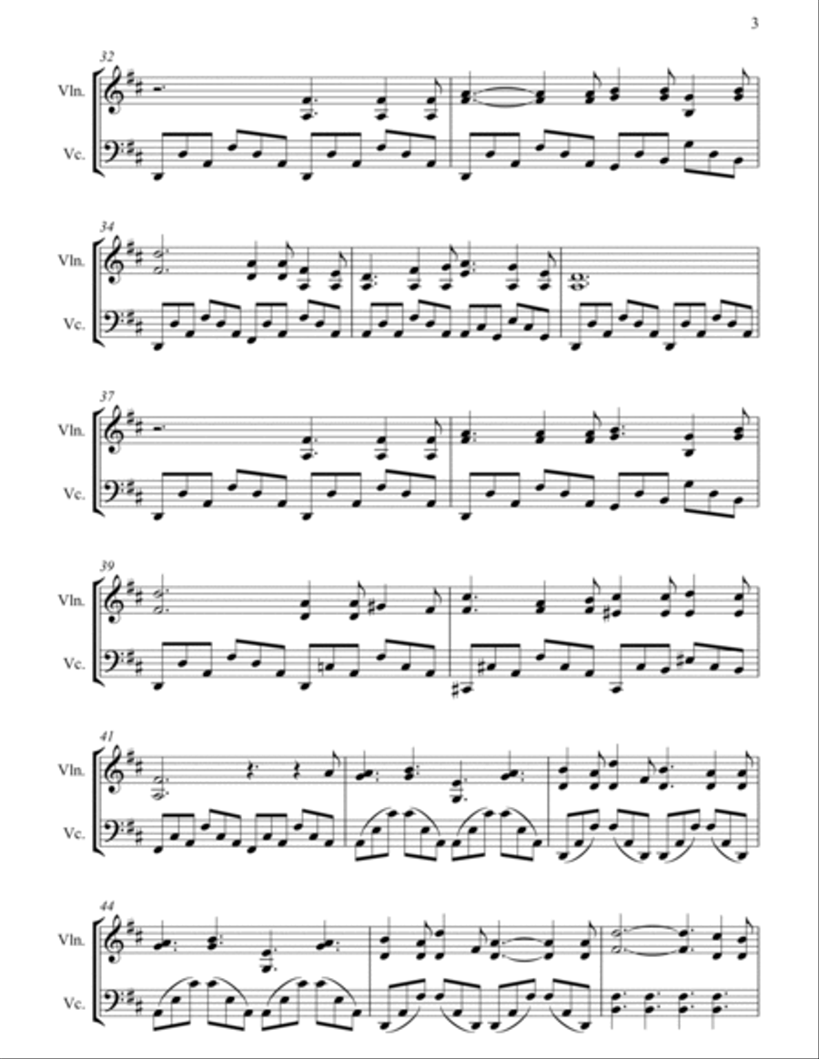 O Holy Night - Full Length Violin & Cello Arrangement by The Chapel Hill Duo String Duet scores gallery preview page 4
