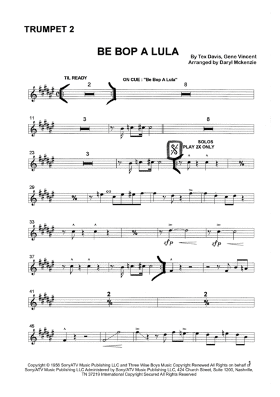 Be-bop-a-lula Be-bop-a-lula Tenor Saxophone scores gallery preview page 3