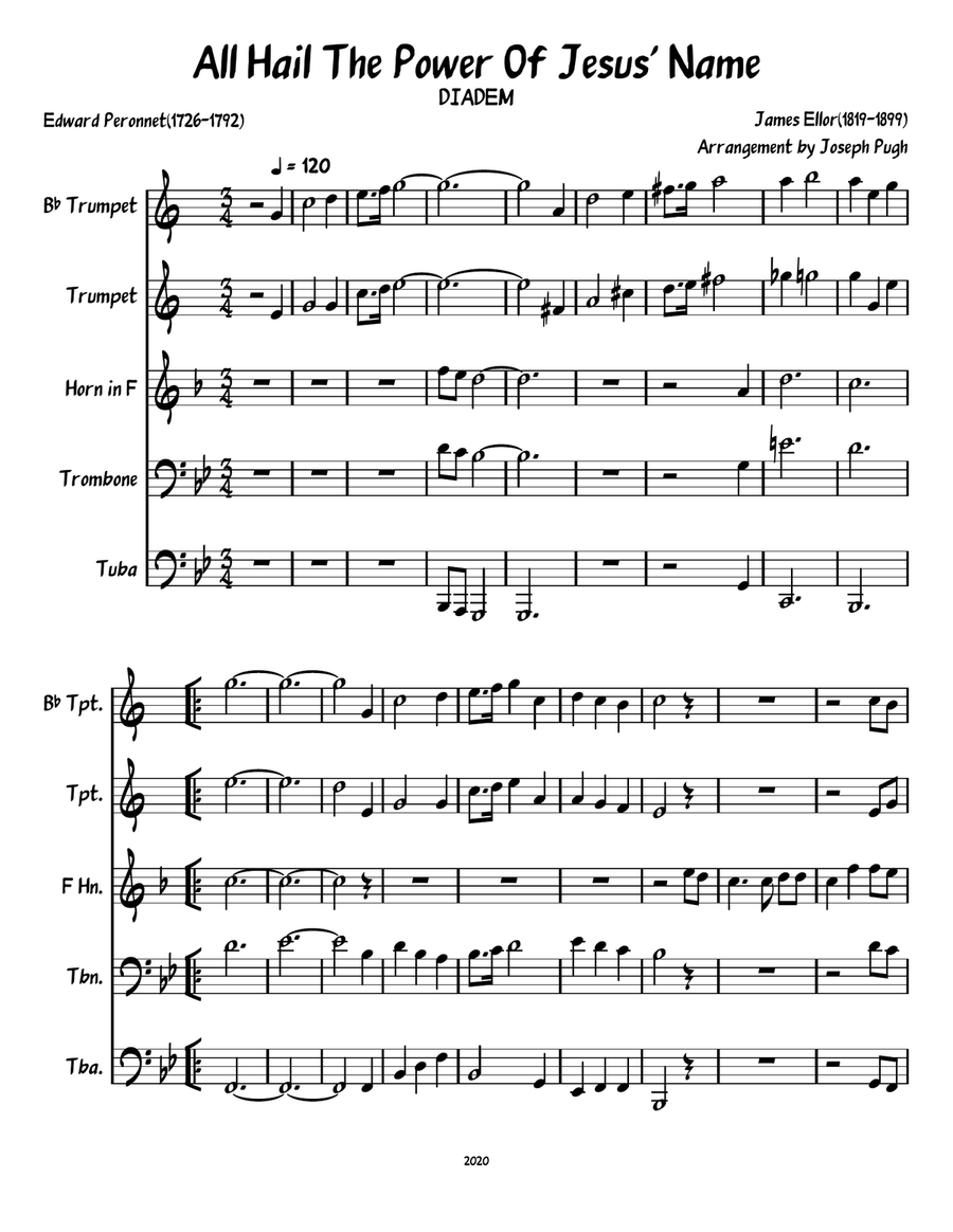 All Hail The Power Of Jesus' Name (Brass Quintet) 