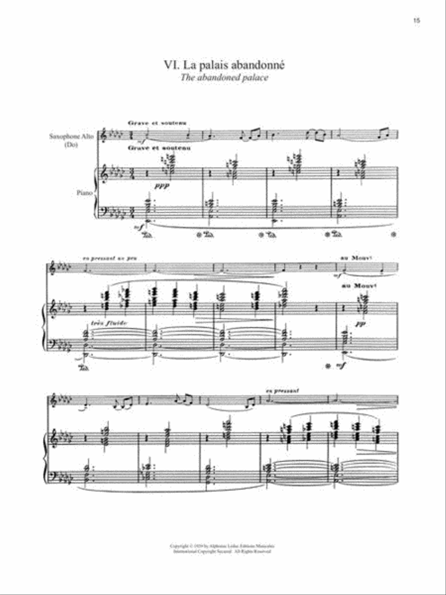 Three Concert Works for Saxophone Alto Saxophone scores gallery preview page 6