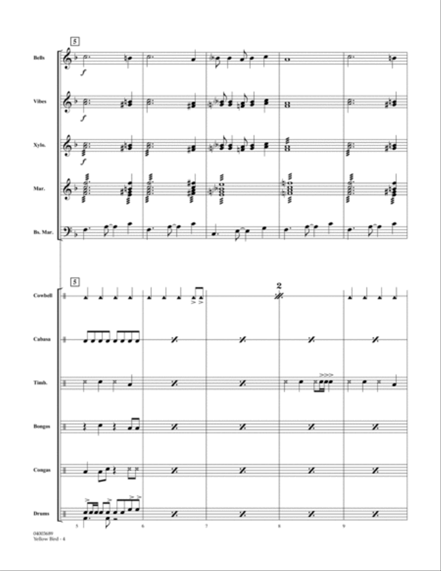 Yellow Bird - Full Score Yellow Bird - Full Score Concert Band scores gallery preview page 4