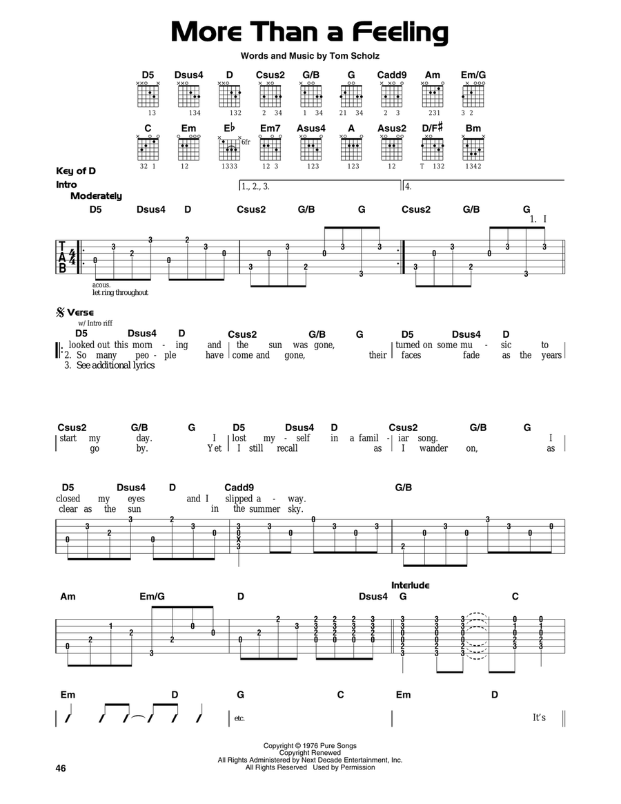 More Than A Feeling Electric Guitar scores gallery preview page 1