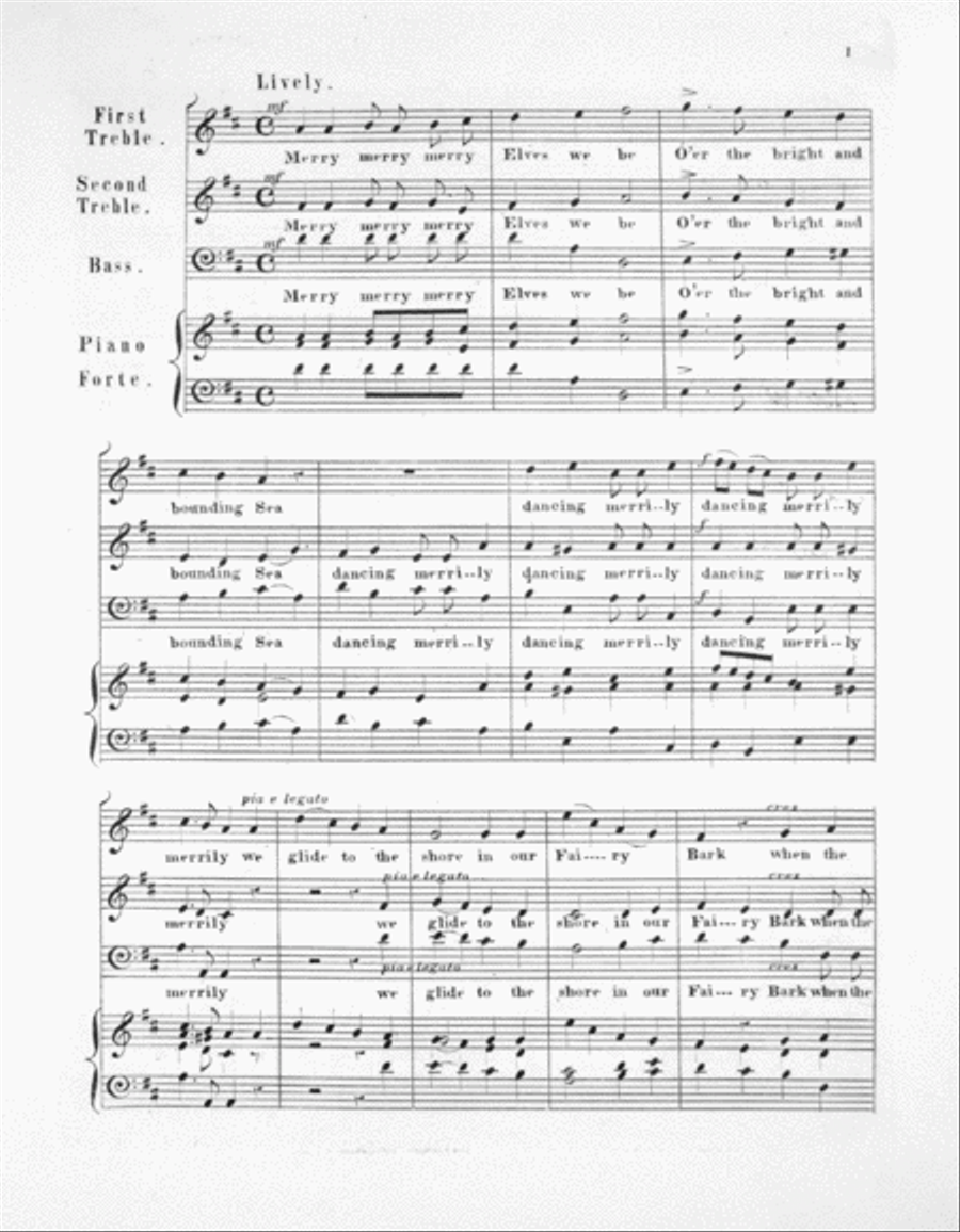 Merry, Merry Elves We Be. A Fairy Glee. For Two Trebles and Bass Voice scores gallery preview page 2