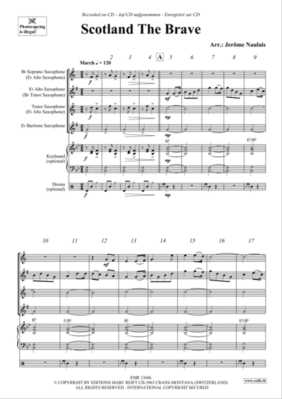Scotland The Brave Saxophone Quartet scores gallery preview page 3