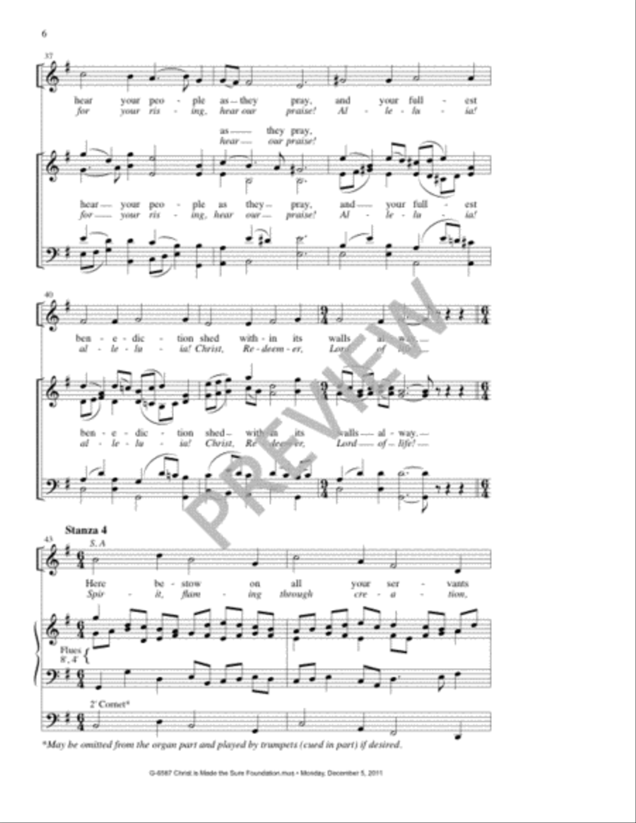 Christ Is Made the Sure Foundation / Voices Raised to You We Offer 4-Part scores gallery preview page 6