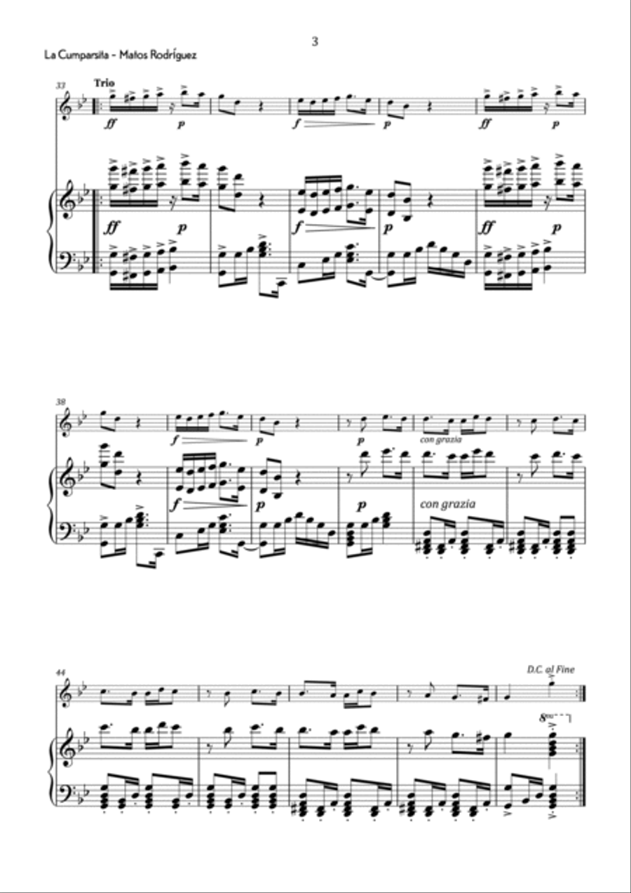 Matos Rodríguez - La Cumparsita in G Minor - Intermediate Violin Solo scores gallery preview page 4