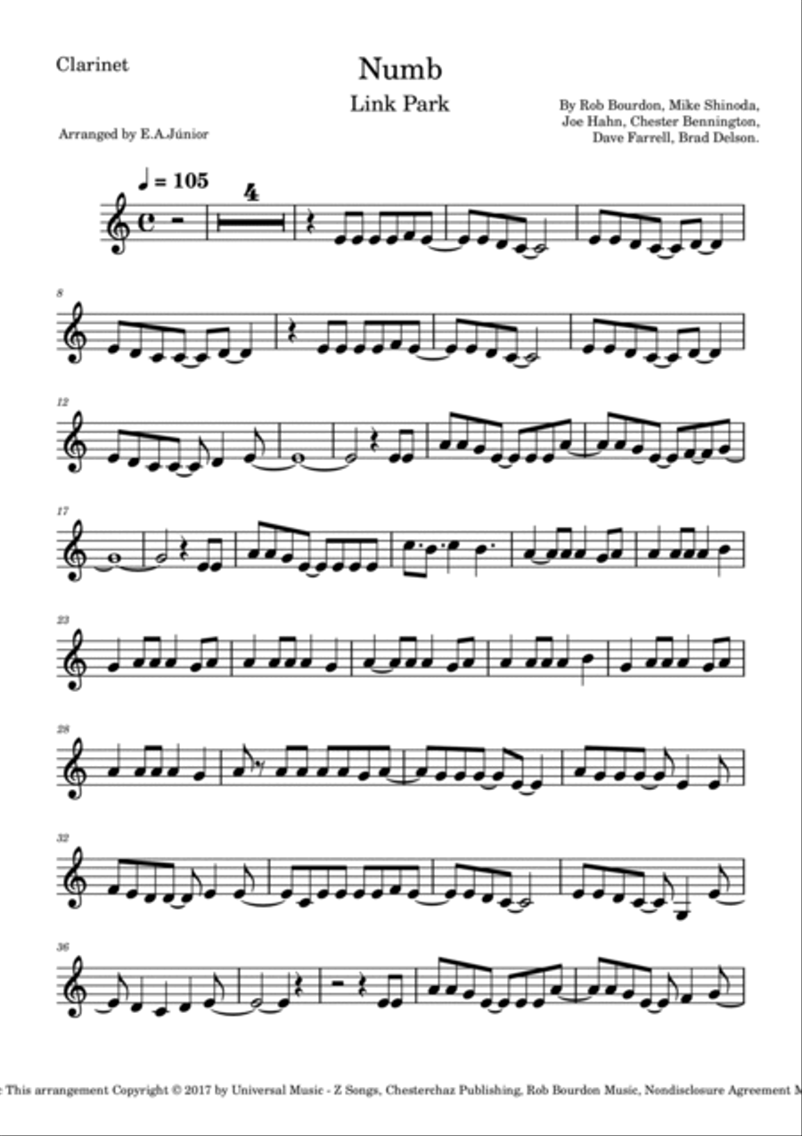 Numb Numb B-Flat Clarinet scores gallery preview page 6