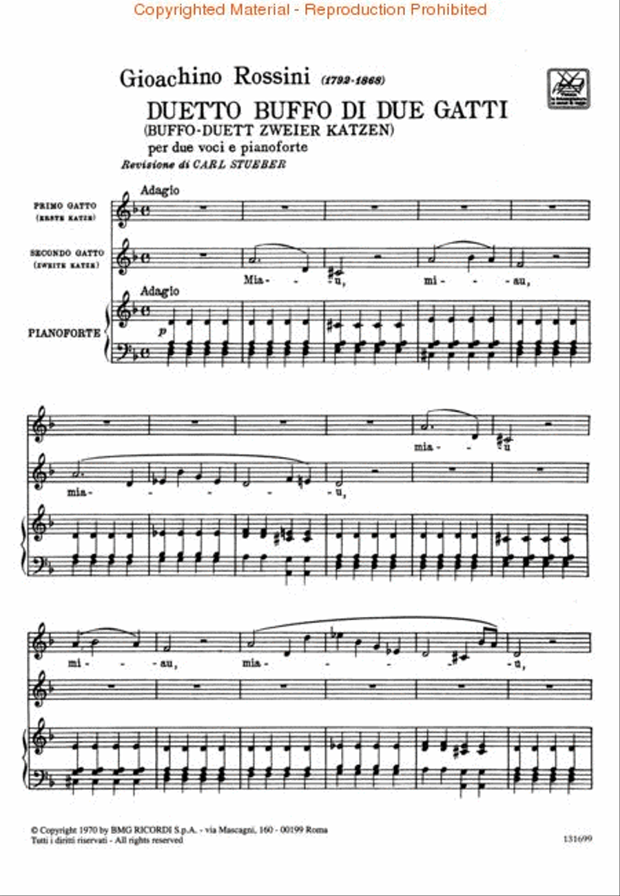 Duetto buffo di due gatti (Cat Duet) Piano scores gallery preview page 2
