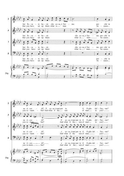 Psalm 8 - HOW MAJESTIC IS YOUR NAME! - B. Marcello - Arr. for SATB Choir and Organ - English and Ita image number null