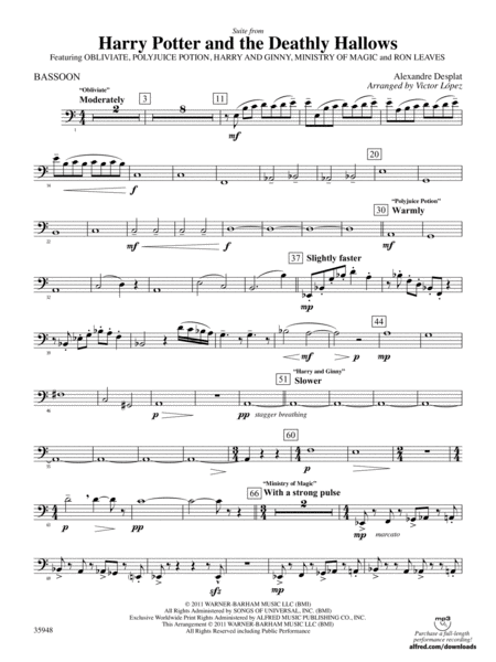 Harry Potter and the Deathly Hallows, Part 1, Suite from: Bassoon