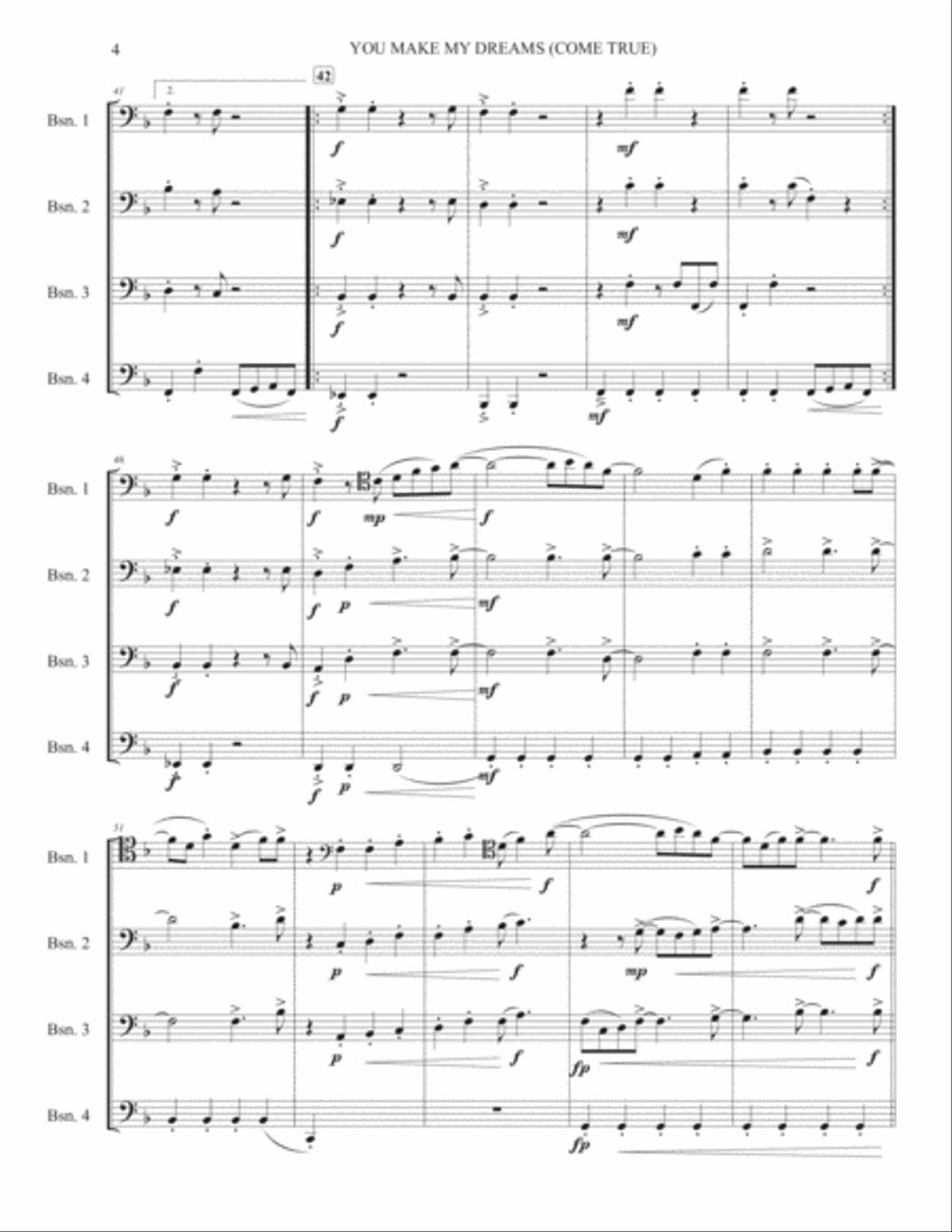 You Make My Dreams Bassoon Solo scores gallery preview page 4
