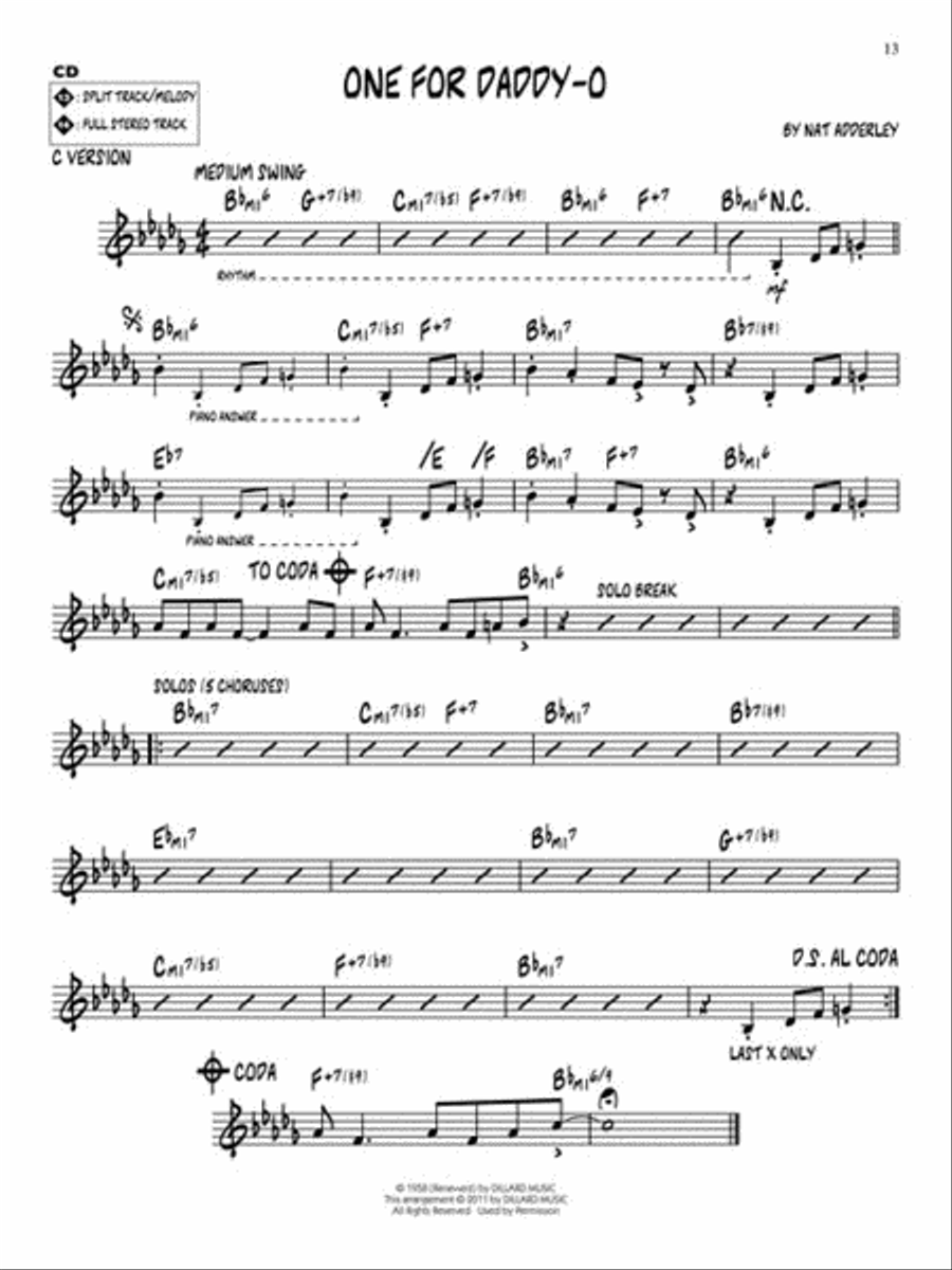 Nat Adderley C Instrument scores gallery preview page 5