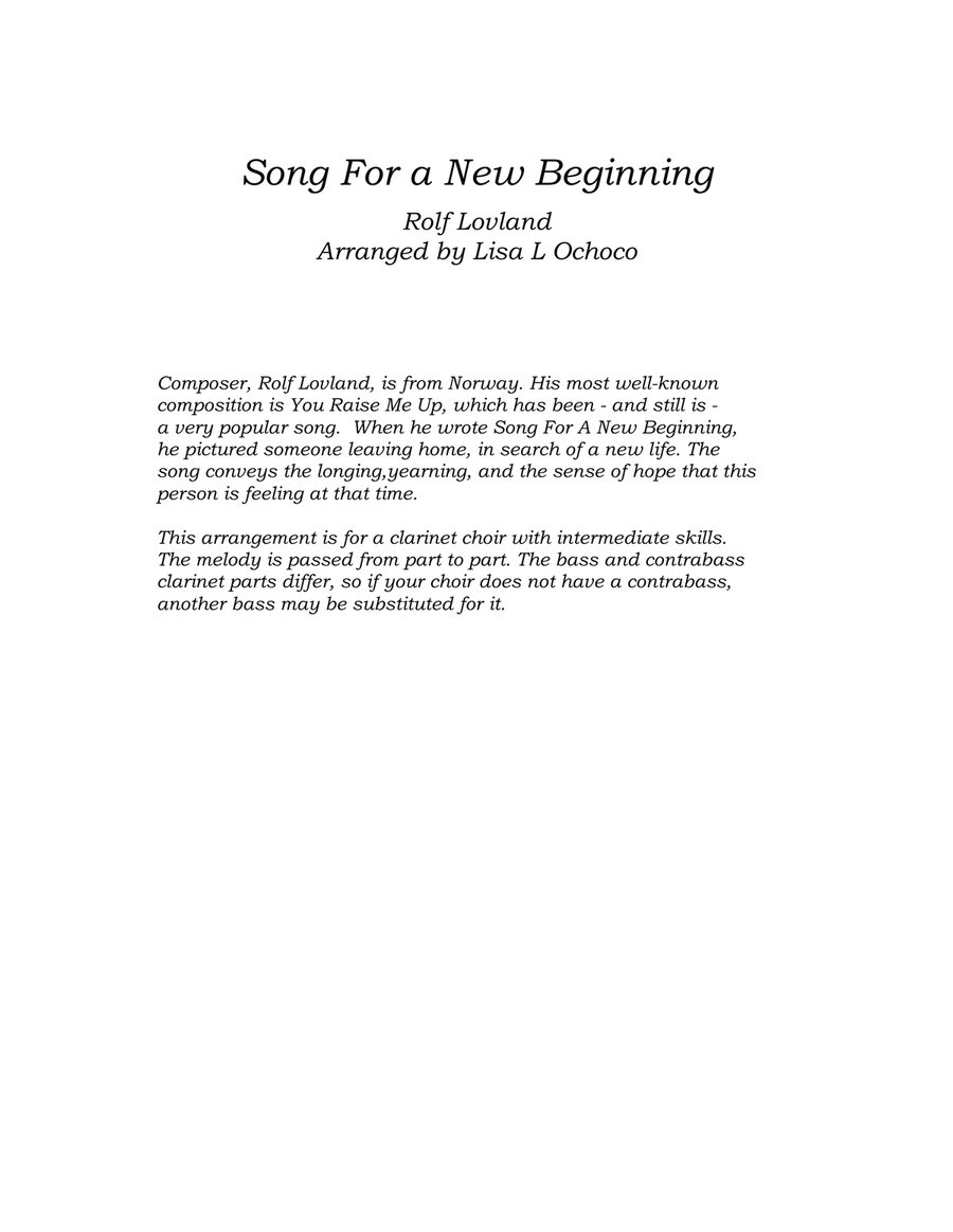 Song For A New Beginning Clarinet Choir scores gallery preview page 4