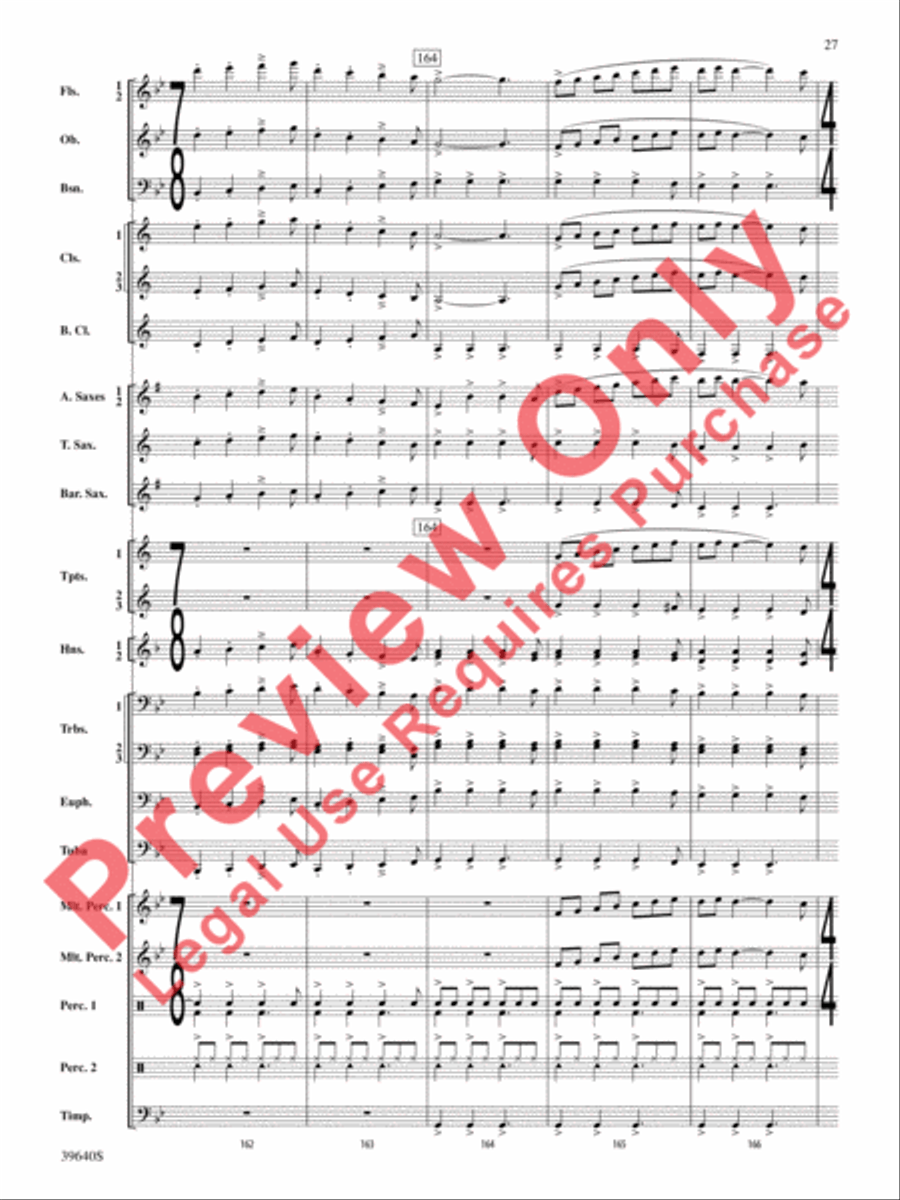 Ancient Carol Variants Concert Band scores gallery preview page 28
