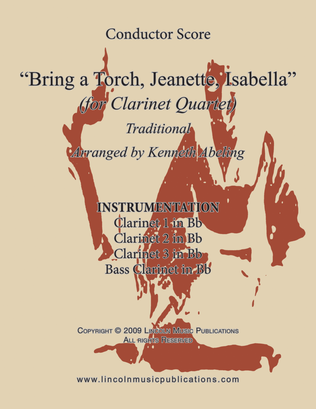Book cover for Bring a Torch Jeanette, Isabella (for Clarinet Quartet)