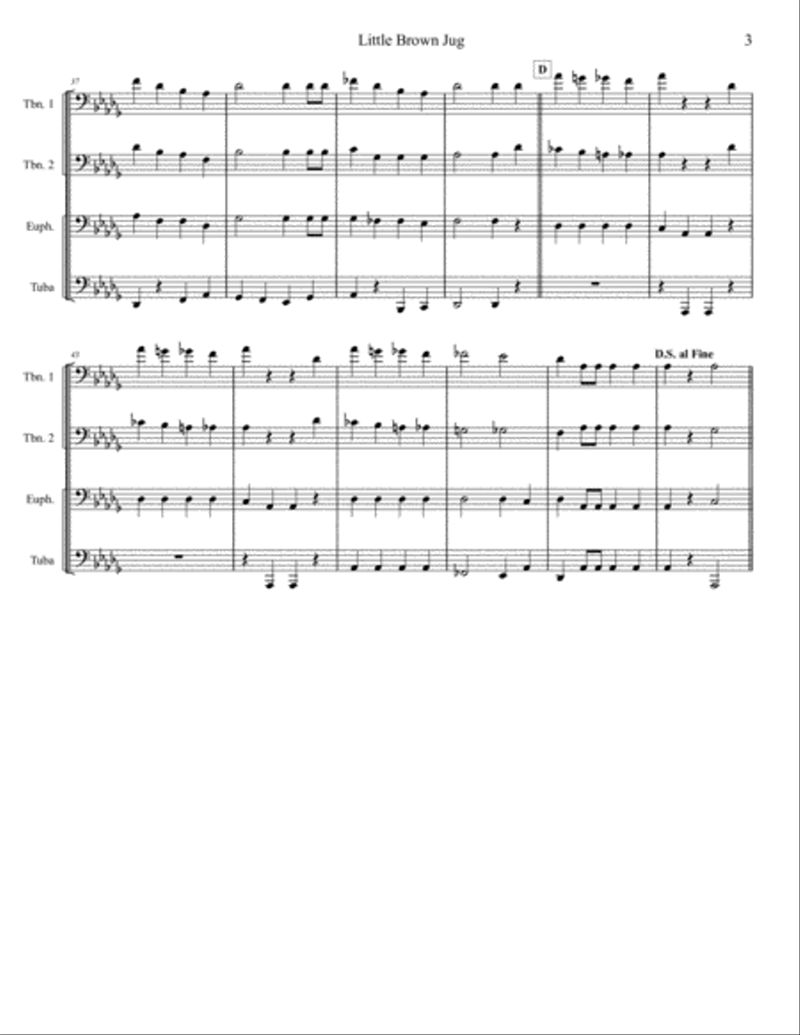 Little Brown Jug - Low Brass Quartet Brass Quartet scores gallery preview page 3