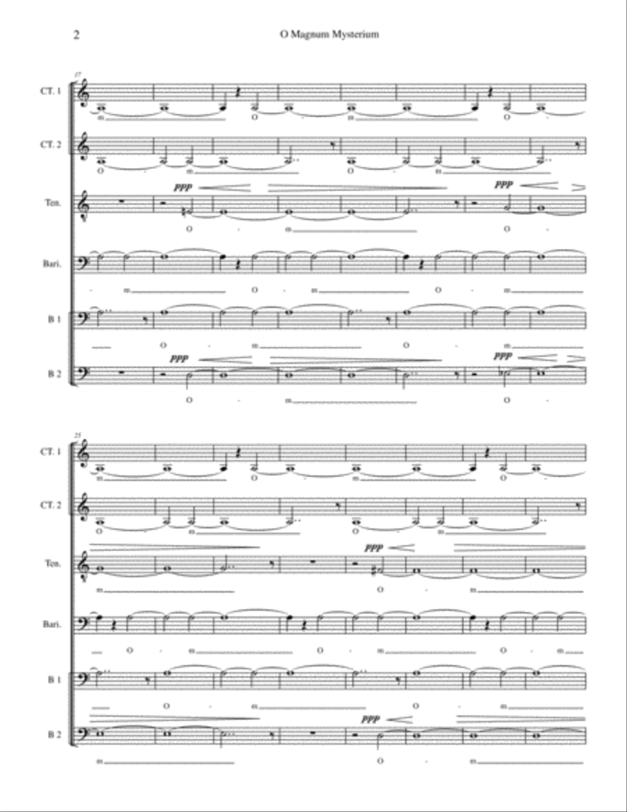 O Magnum Mysterium (2011) for all-male a cappella sextet TTBB scores gallery preview page 4