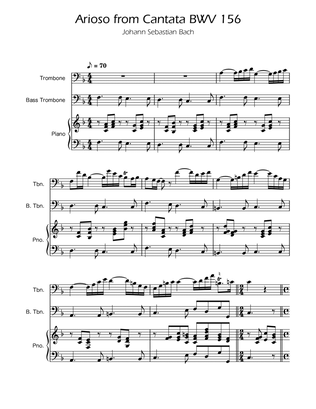 Arioso BWV 156 - Trombone and Bass Trombone Duet w/ Piano