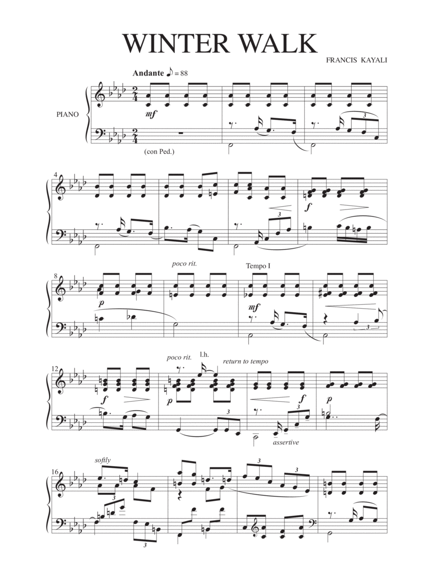 Winter Walk - solo piano Winter Walk - solo piano Piano Solo scores gallery preview page 1